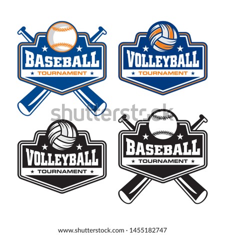 Base ball and volleyball tournament logo