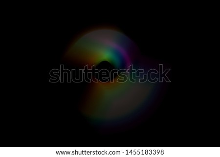Broken light rays beam screen rainbow photo overlays on black background