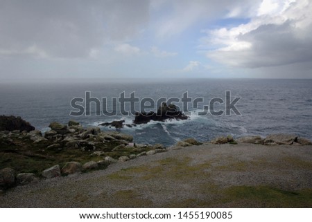 Scenic coast and rocks of Land's End headland, Cornwall, England