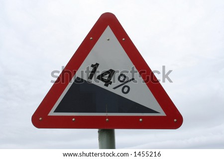 sign steep slope
