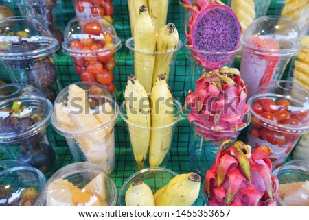 Different kinds of fruits for making smooties