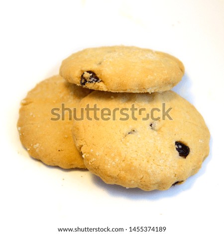 homemade shortbread cookies on white background