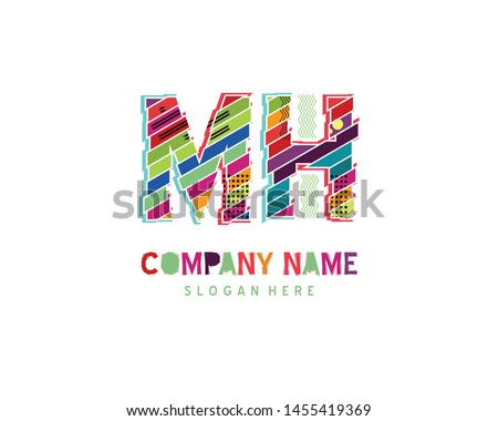 MH Full color initial logo vector
