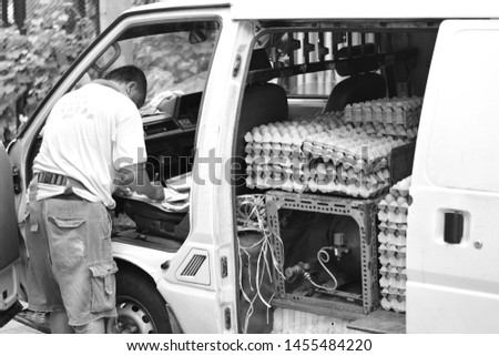 Picture of People Selling Fresh eggs in Johor Bahru Malaysia