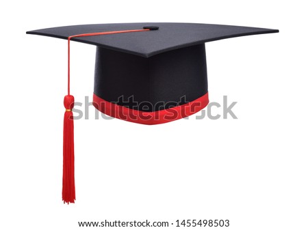Graduation cap isolated on white background. Royalty-Free Stock Photo #1455498503