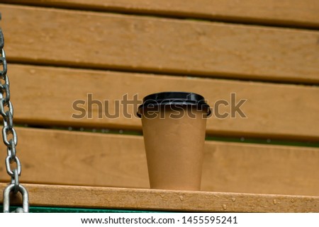 paper cup with coffee for fresh air