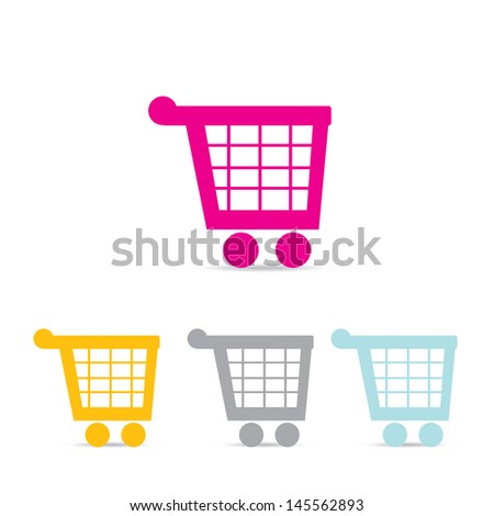 Vector shopping cart icons. shopping symbol
