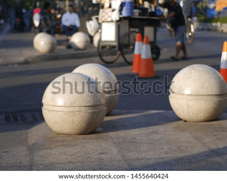 This Ball shaped chair was taken in Malioboro street of Jagjakarta during the day