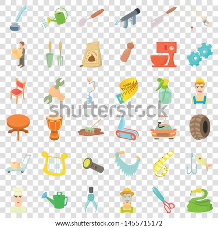 Worker icons set. Cartoon style of 36 worker vector icons for web for any design