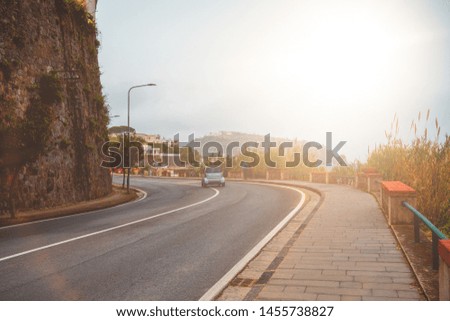 road at italy in the summer