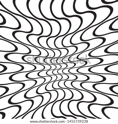Wave design black and white. Digital image with a psychedelic stripes. Vector illustration