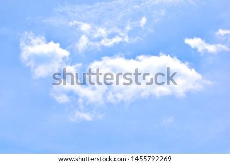 Blue sky with white clouds. Beautiful sky background and wallpaper. Clear day and good weather in the morning. 