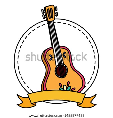mexican traditional guitar instrument icon vector illustration design