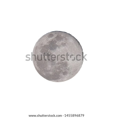 Full moon isolated over white background (Clipping path)