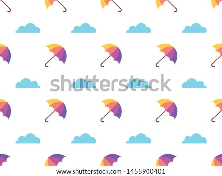 seamless pattern with umbrella and cloud motifs. creative concept design. Modern wallpaper in vector.