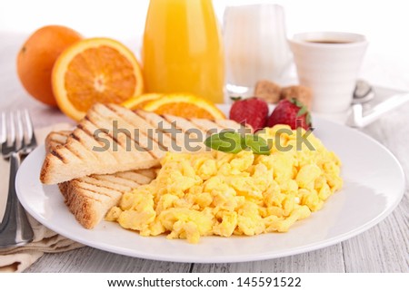 fried egg and toast Royalty-Free Stock Photo #145591522