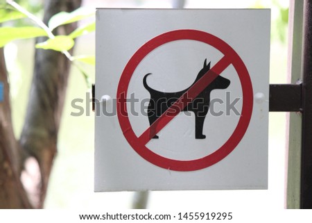 No Dogs Allowed Safety Signs in park and playground