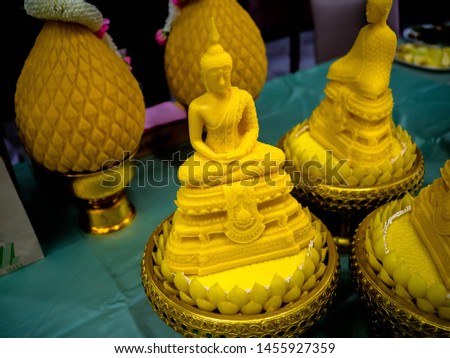 Buddha images of Buddhism made from candles