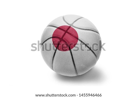 basketball ball with the colored national flag of japan on the white background