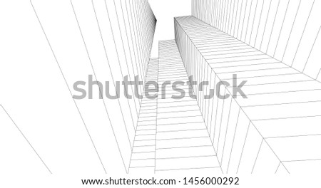 city architecture abstract 3d illustration