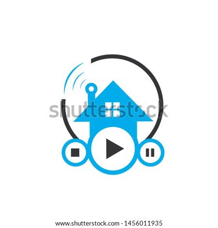 digital technology safety automation smart home logo concept graphic design