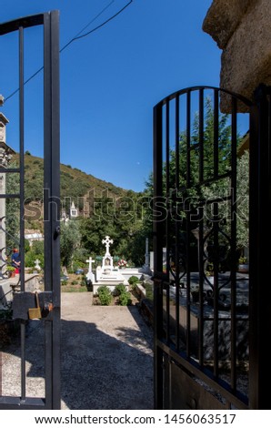 Entrance of the cemetery of the village of Molinaseca, Leon province, Castilla y Leon, Spain