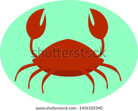 Red crab, illustration, vector on white background.