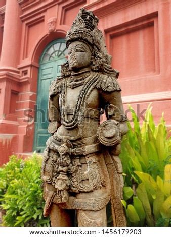 An historical ancient stone sculpture captured in bangalore