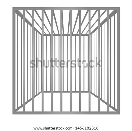 Cage metal bars. vector illustration Royalty-Free Stock Photo #1456182518