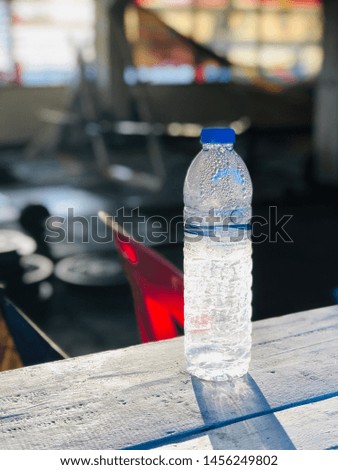 Water bottles placed on the table