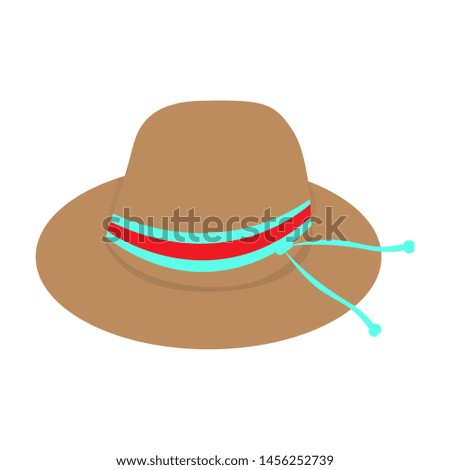 Isolated woman beach hat on a white background - Vector