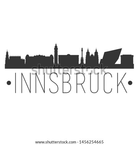 Innsbruck Austria. City Skyline. Silhouette City. Design Vector. Famous Monuments.