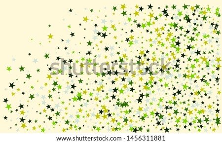 Colorful stars confetti. Vector cosmic abstract frame background. Christmas, new year celebration, birthday party, carnival or festival glamour design.