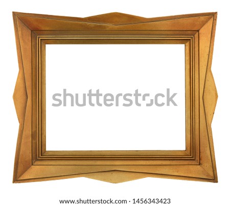 Golden frame isolated on white background