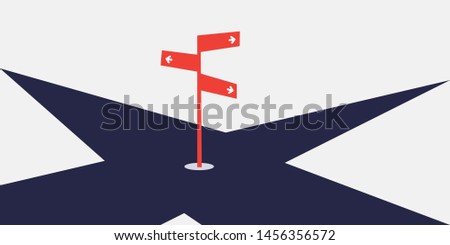 Business Decision Design Concept with Crossroads and a Road Sign - Eps10 Vector Illustration Royalty-Free Stock Photo #1456356572