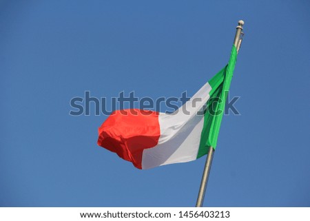Italian Flag with sky background
