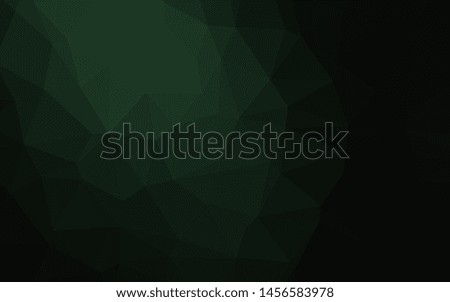 Dark Green vector polygon abstract background. Geometric illustration in Origami style with gradient. The best triangular design for your business.