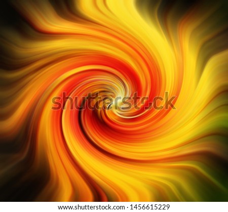Abstract picture of red and yellow zoomed and twirled streaks    