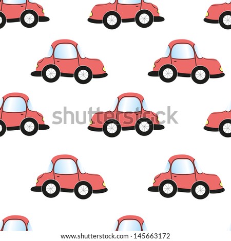 Cartoon car, seamless pattern, wallpaper for children's rooms