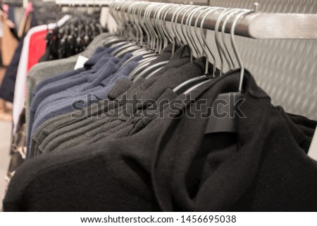 Clothes hanger showcase in store shopping.