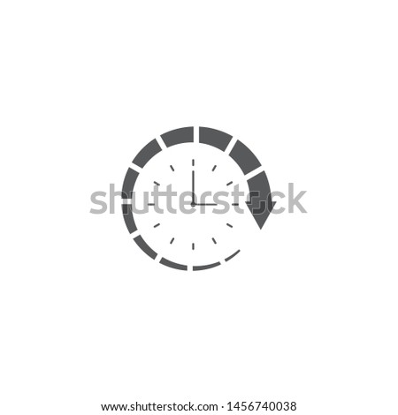 Clock and circular arrow vector icon isolated on white background Royalty-Free Stock Photo #1456740038