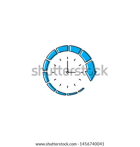 Clock and circular arrow vector icon isolated on white background Royalty-Free Stock Photo #1456740041