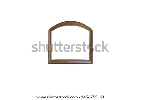 golden picture frame isolated on white background