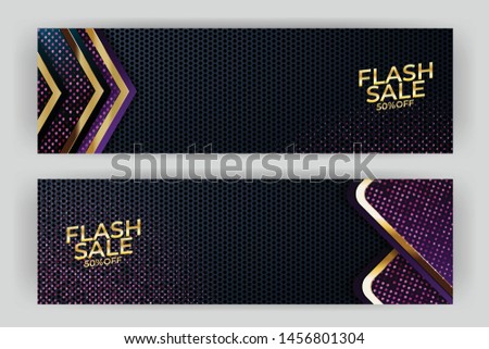 flash sale banner with gold background style premium party