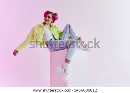 fashionable woman in a light jacket