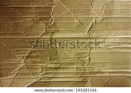 Closeup of brown cardboard texture
