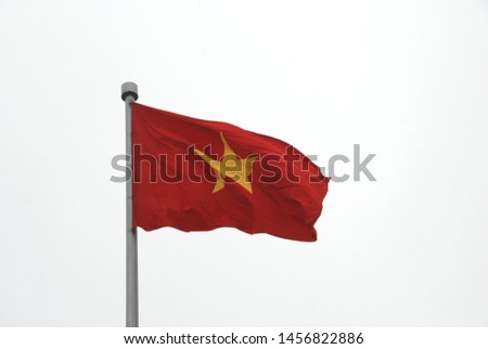 A flag of Vietnam waving in the wind