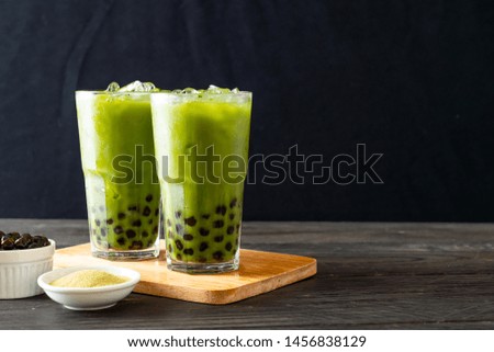 matcha green tea latte with bubble