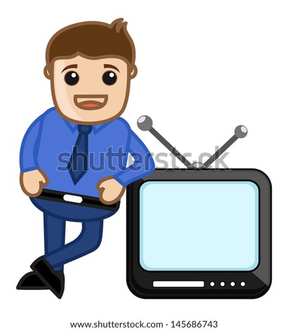 TV Presenter - Vector Illustration