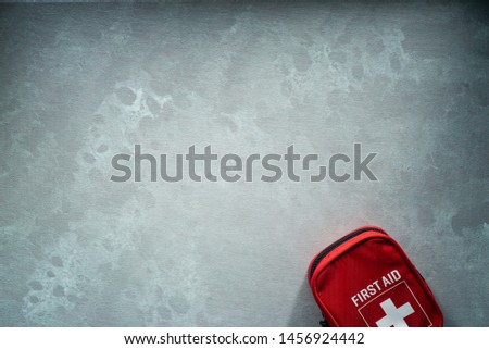 first aid kit bag on beautiful background